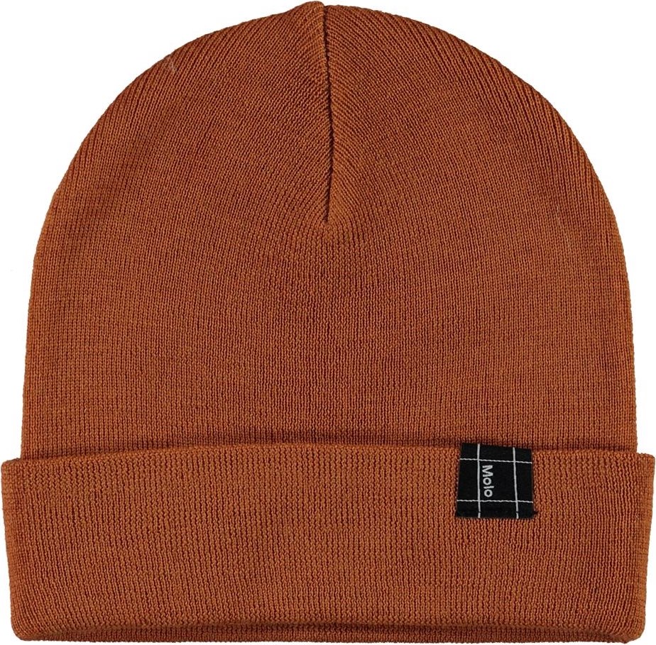 Keilo - Iron - Bruine muts met omslag in merino wol