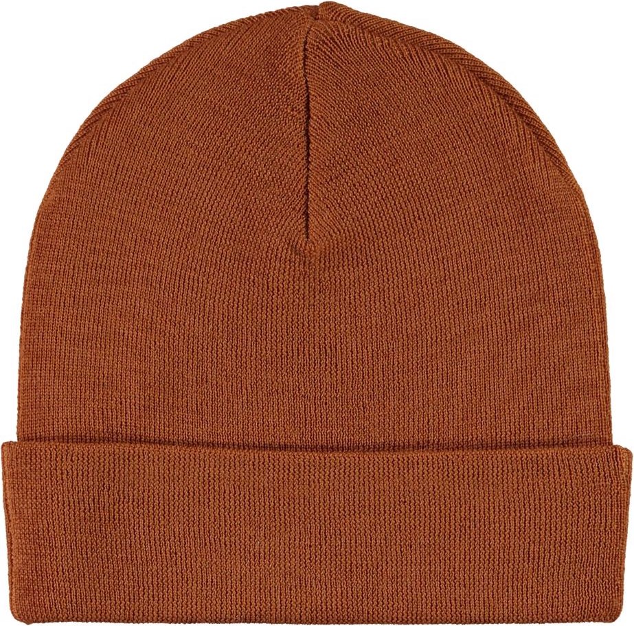 Keilo - Iron - Bruine muts met omslag in merino wol