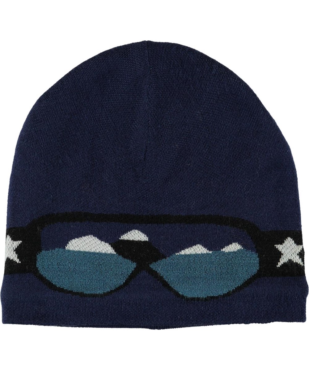 Kenzie - Ink Blue - Blauwe muts met skibril