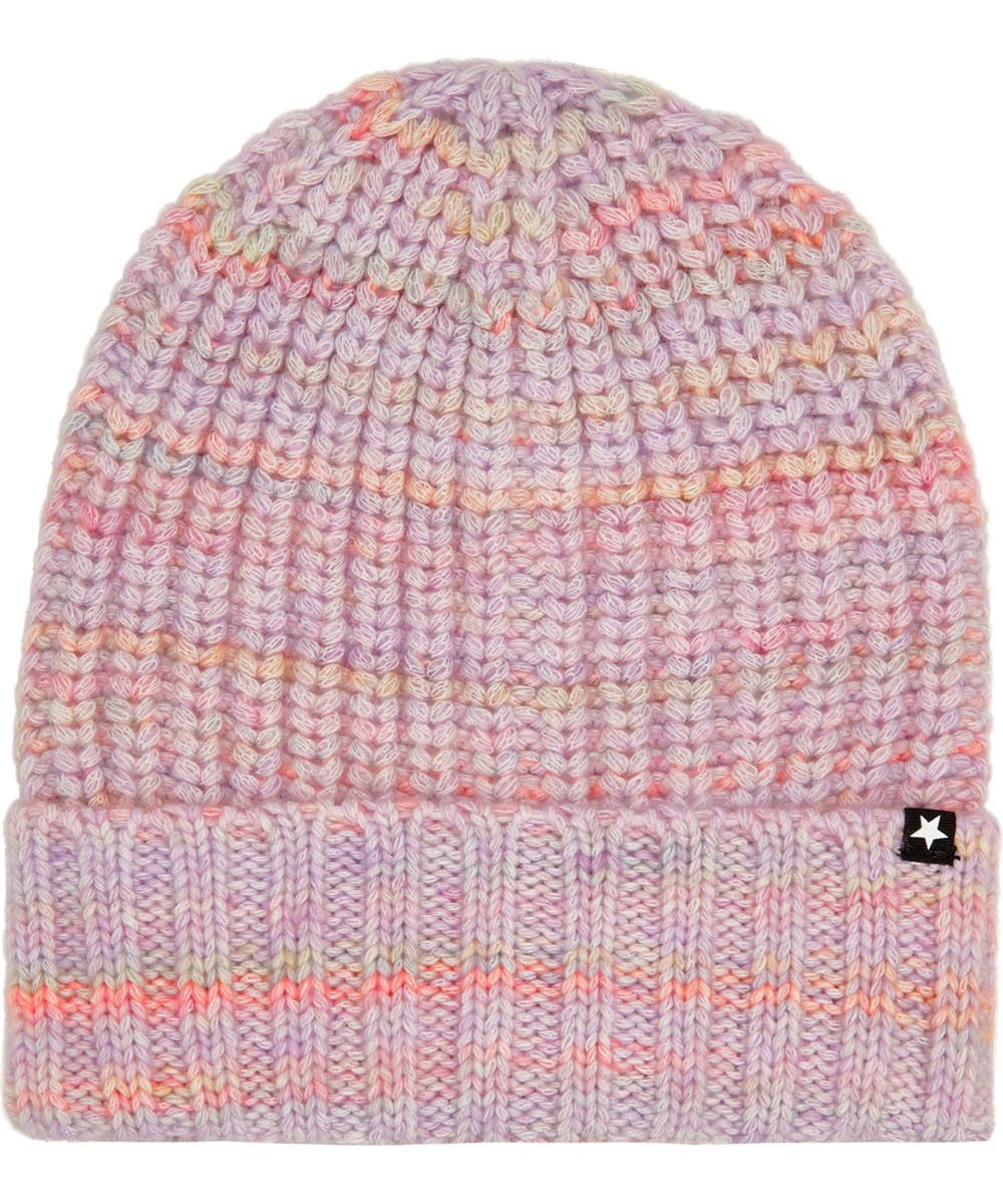 Kipp - Multi Lavender - Gebreide muts in pastelkleuren voor kinderen, gemaakt van een zachte wol/katoen mix.