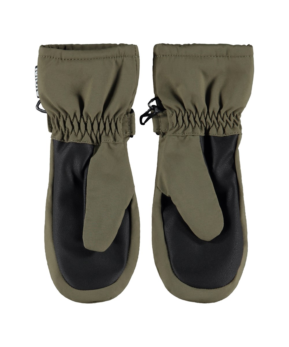 Mitzy - Bark Green - Groene waterdichte en ademende kinderwanten met 3M™ Thinsulate™ isolatie.