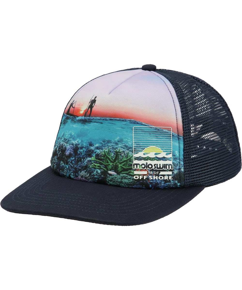 Big Shadow - Ocean Explore - Donkerblauwe pet met een paddle board print