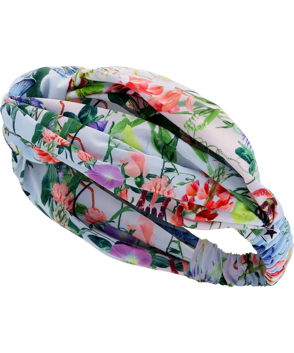 Hairband - Passion For Life - Lichtblauwe haarband met bloemenprint