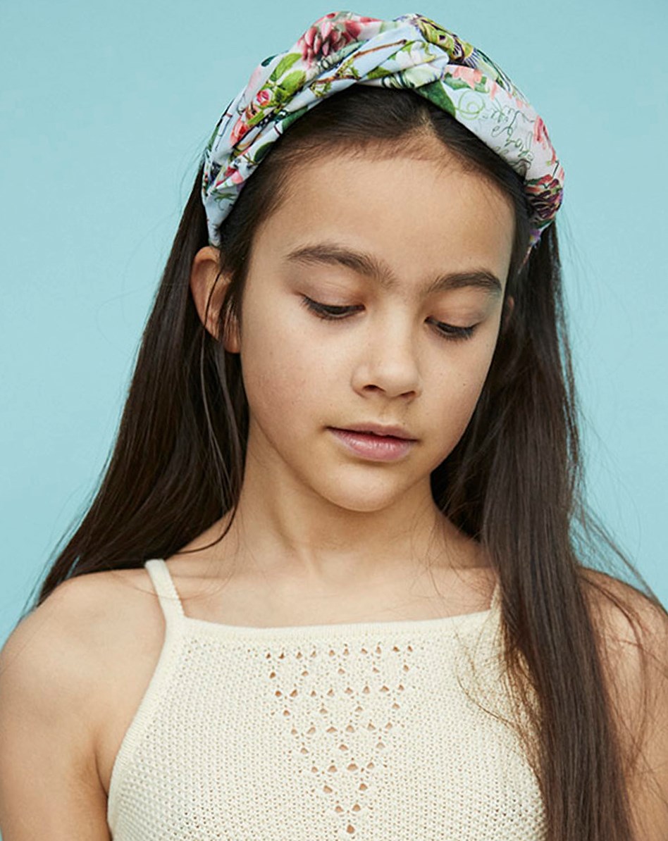 Hairband - Passion For Life - Lichtblauwe haarband met bloemenprint