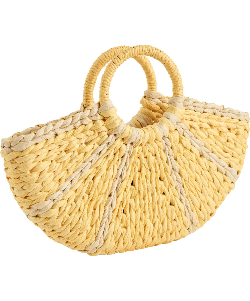 Lemon Straw Bag - Lemon Cake - Gele en beige strooien tas voor kinderen.