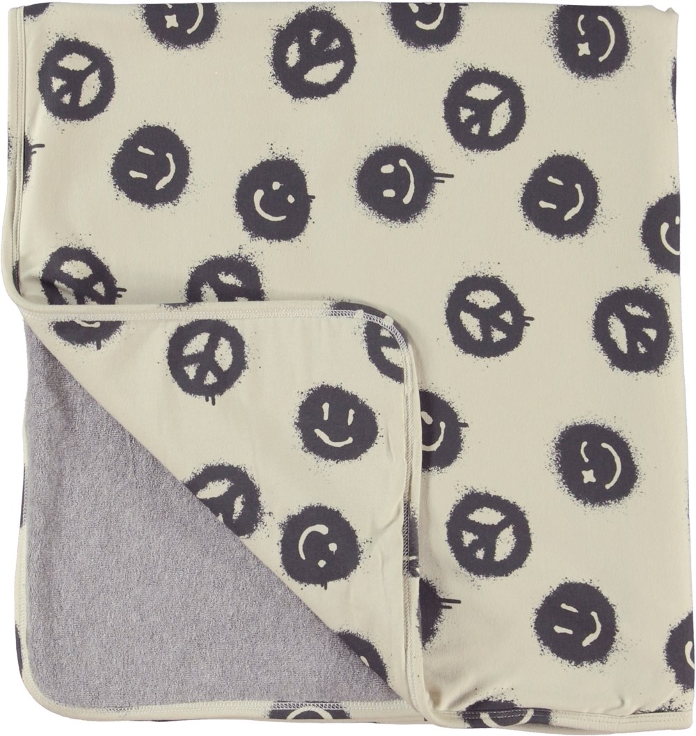 Now - Peace Smile - Biologische deken met peace tekens en smileys