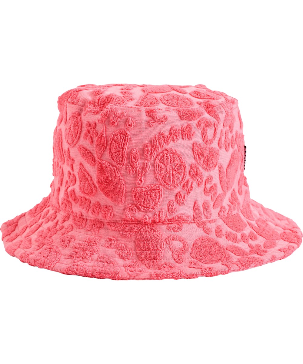 Siks - Lemon Quotes - Roze emmerhoed voor kinderen gemaakt van zachte katoenen badstof met een citruspatroon.