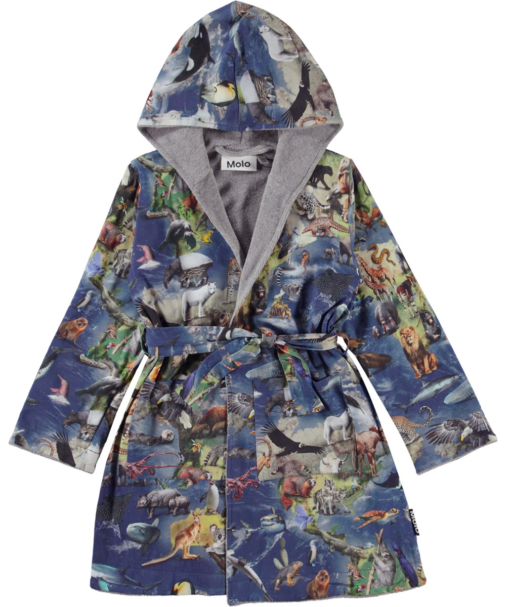 Wave - Animal Earth - Biologische badjas met dierenprint