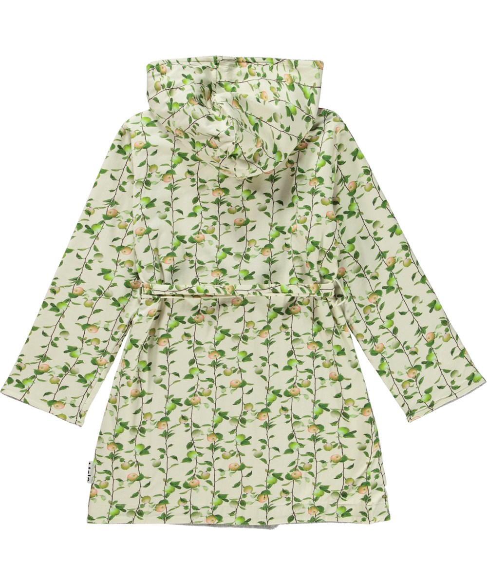 Wave - Appel Grey - Biologische badjas met appelprint