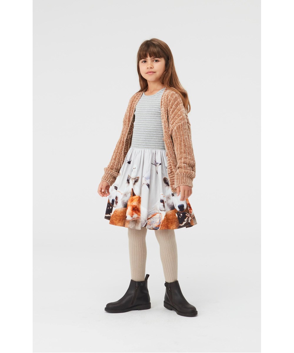 Glitter Rib Tights - Doeskin - Witte maillot met glitter