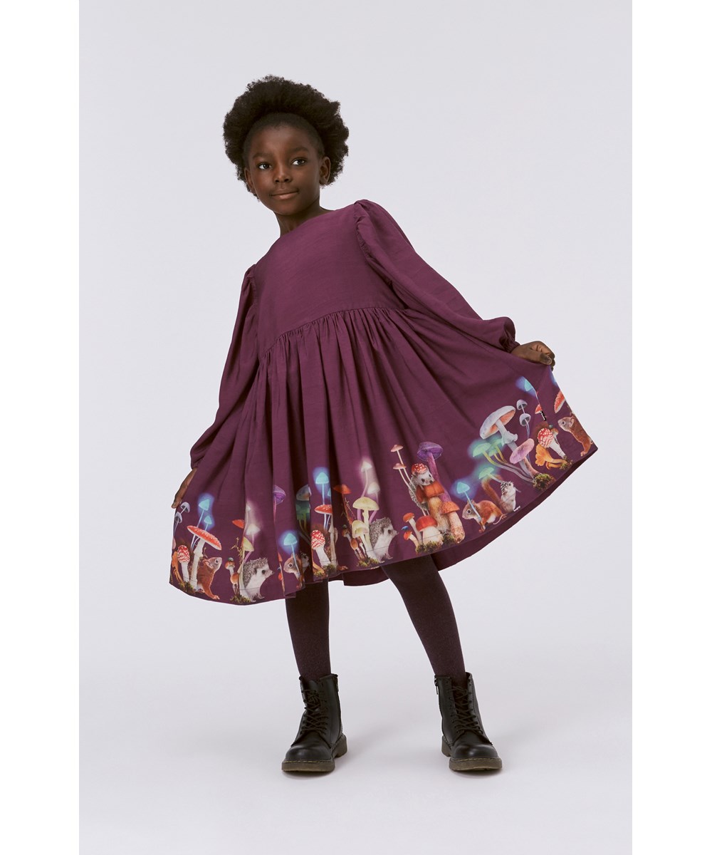 Glitter tights - Purple Shadow - Bordeauxrode maillot met glitter en elastische taille