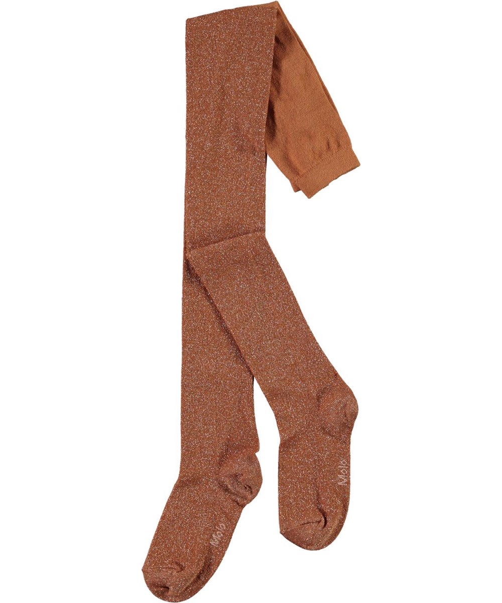 Glitter Tights - Deer - Bruine maillot met glitter