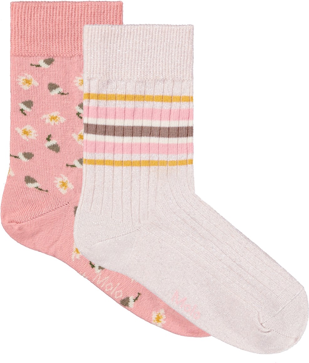 Nomi - Blush - Duo pak sokken met een design voor kinderen.