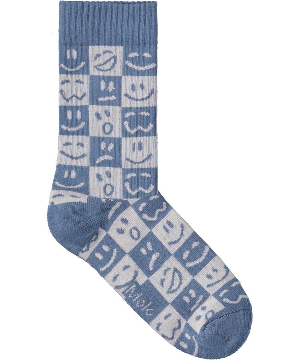 Norman - Blue Dust - Duo pak katoenen sokken met een vrolijke print voor kinderen.