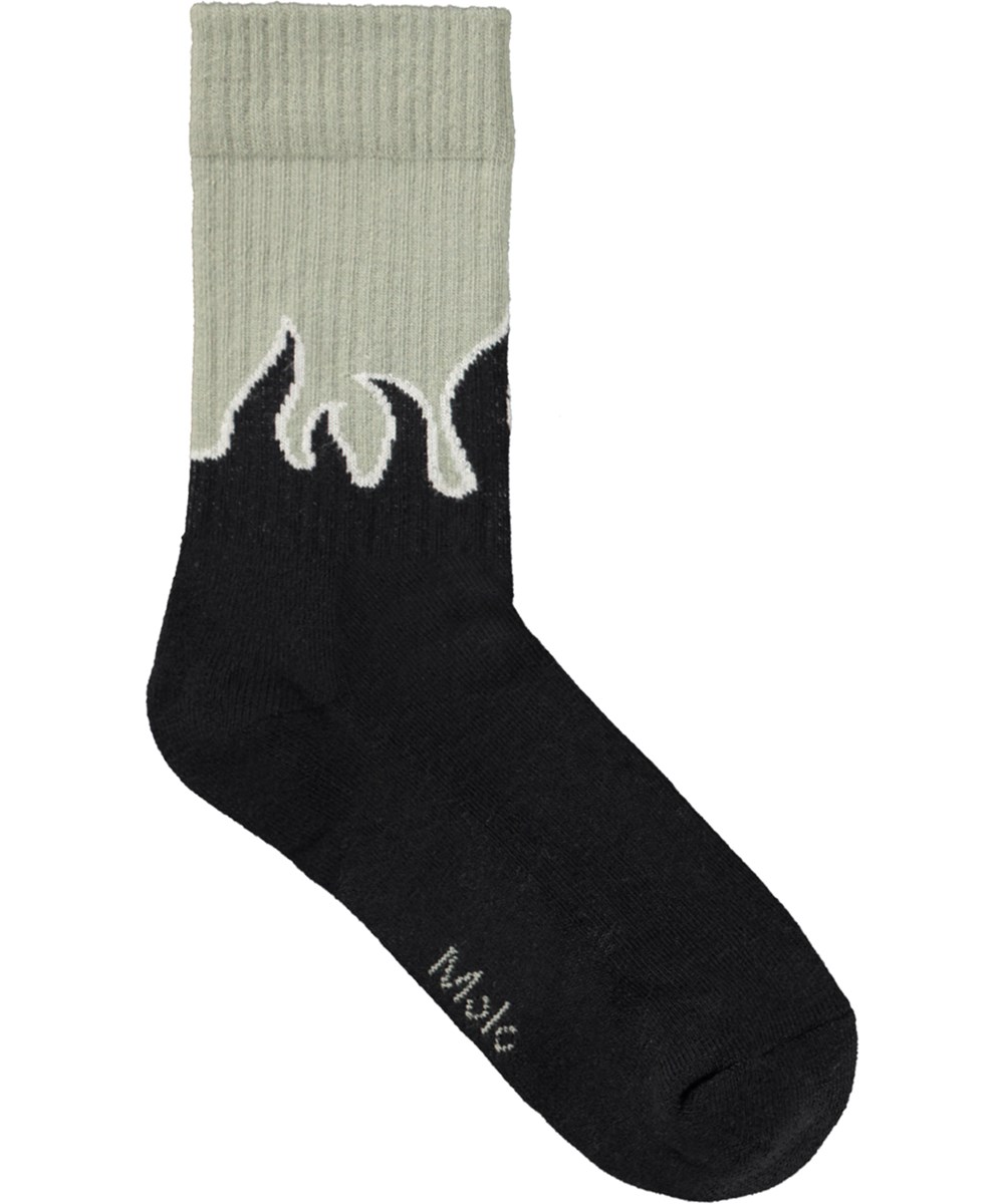 Norman - Flames Scks - Duo pak katoenen sokken met vlammenprint voor kinderen.