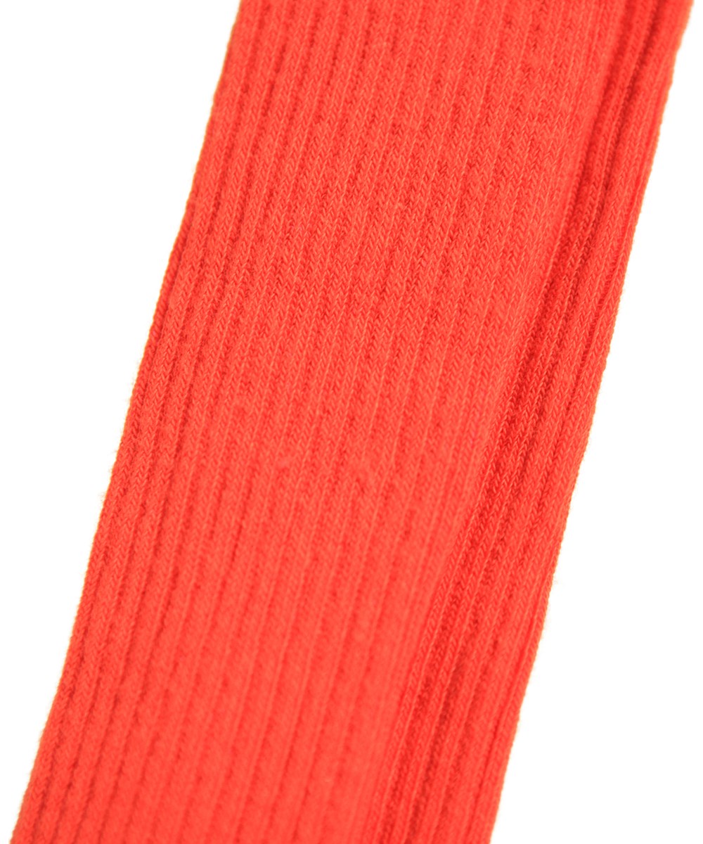 Rib Tights - Rising Sun - Roodoranje geribbelde maillot voor kinderen.