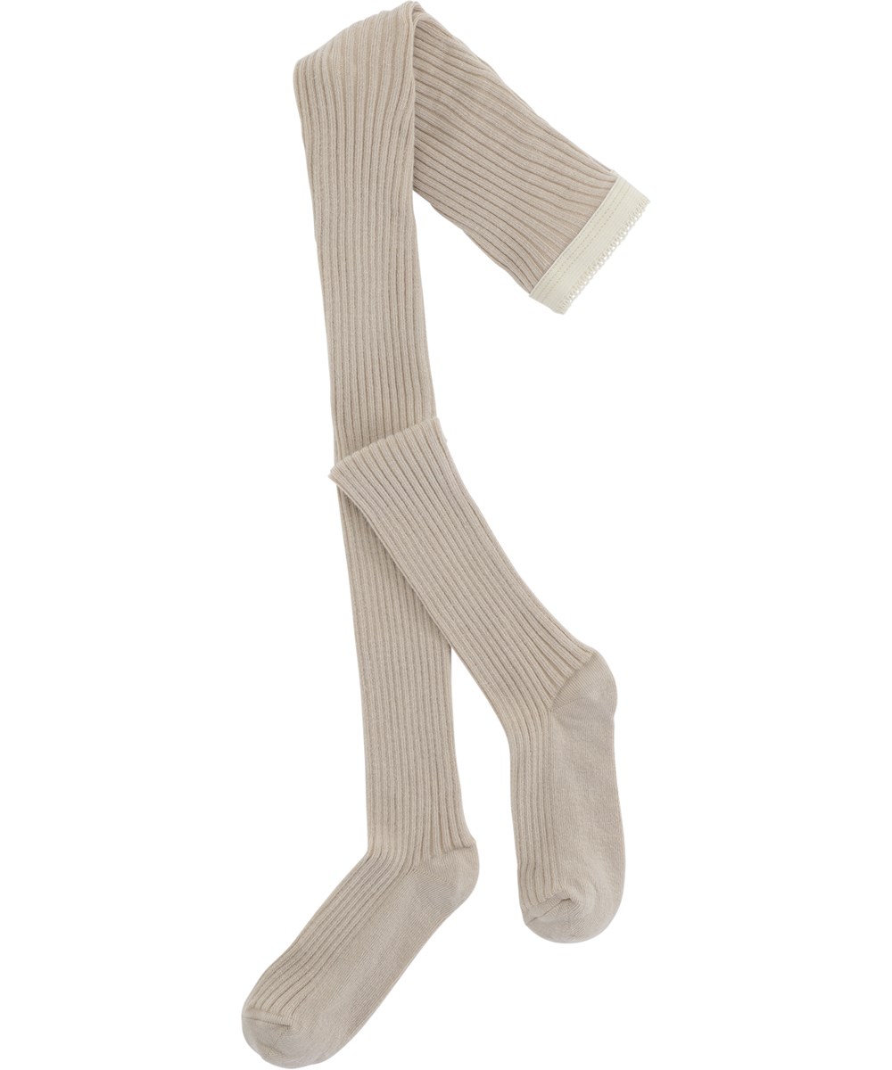Rib Tights - Soft Mushroom - Beige maillot in rib
