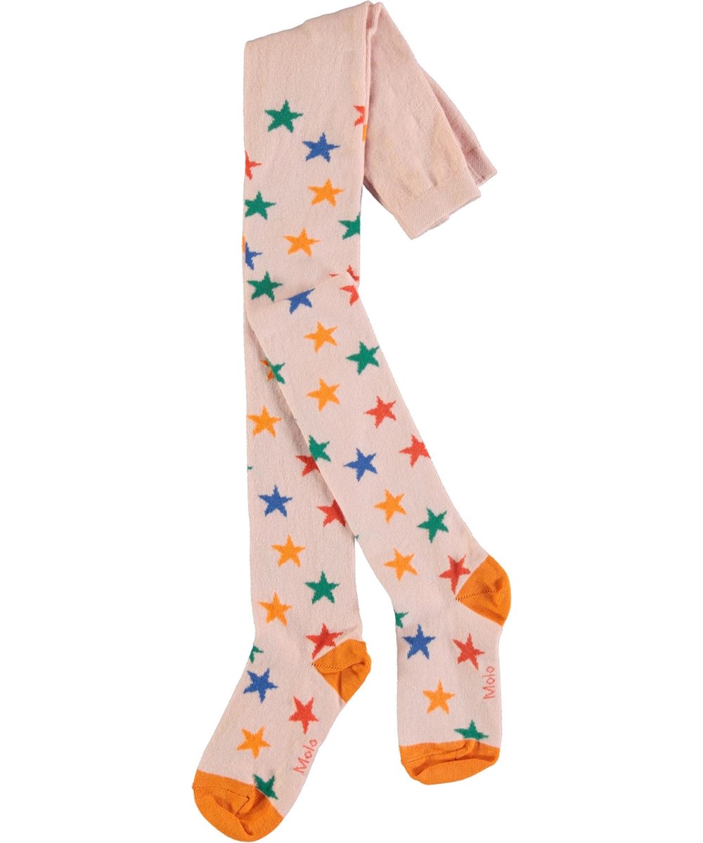 Star Tights - Rainbow Stars - Roze maillot met veelkleurige sterren