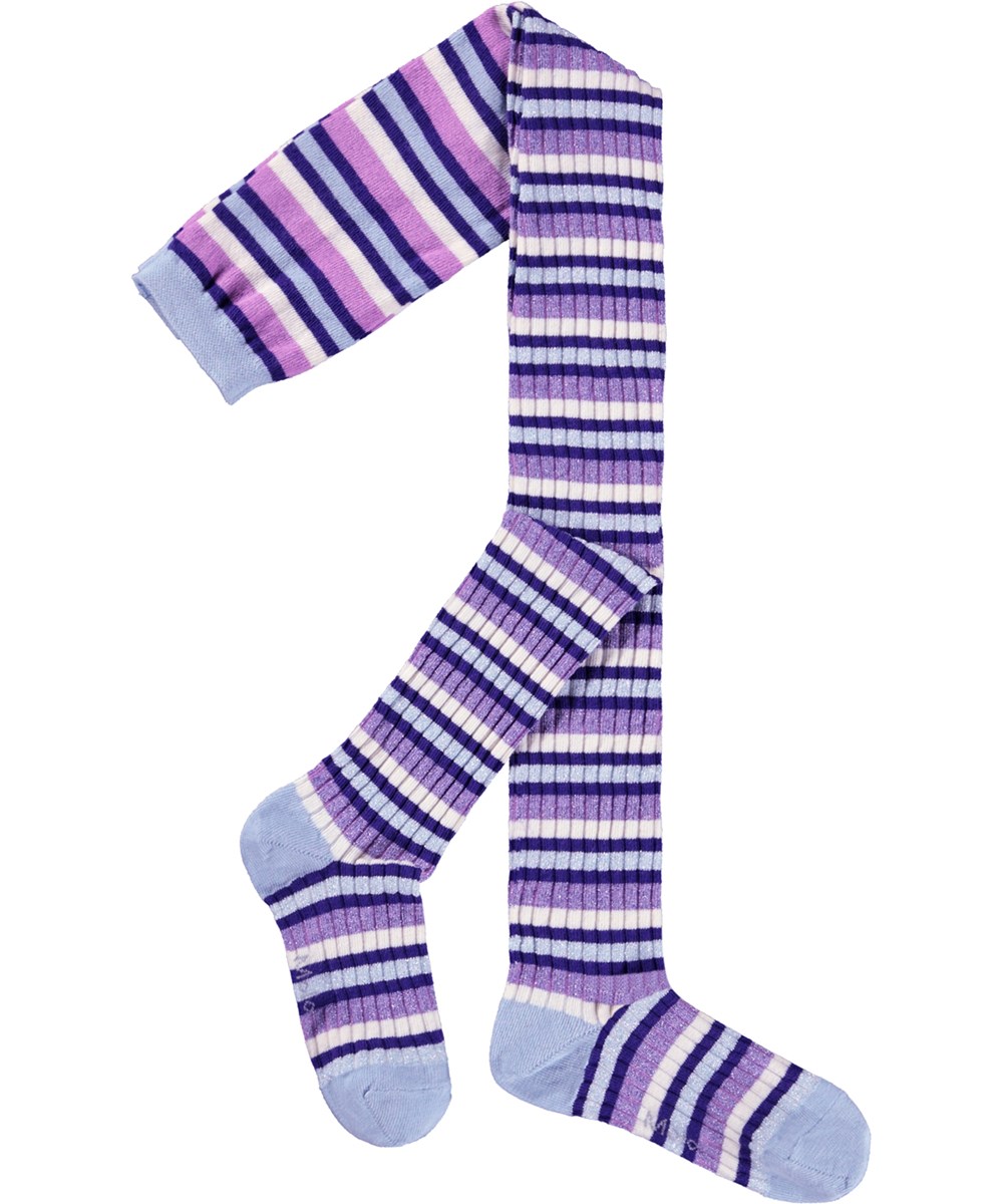 Stripy Tights - Cosmic Stripe - Gestreepte kindermaillot in verschillende kleuren met glitter.