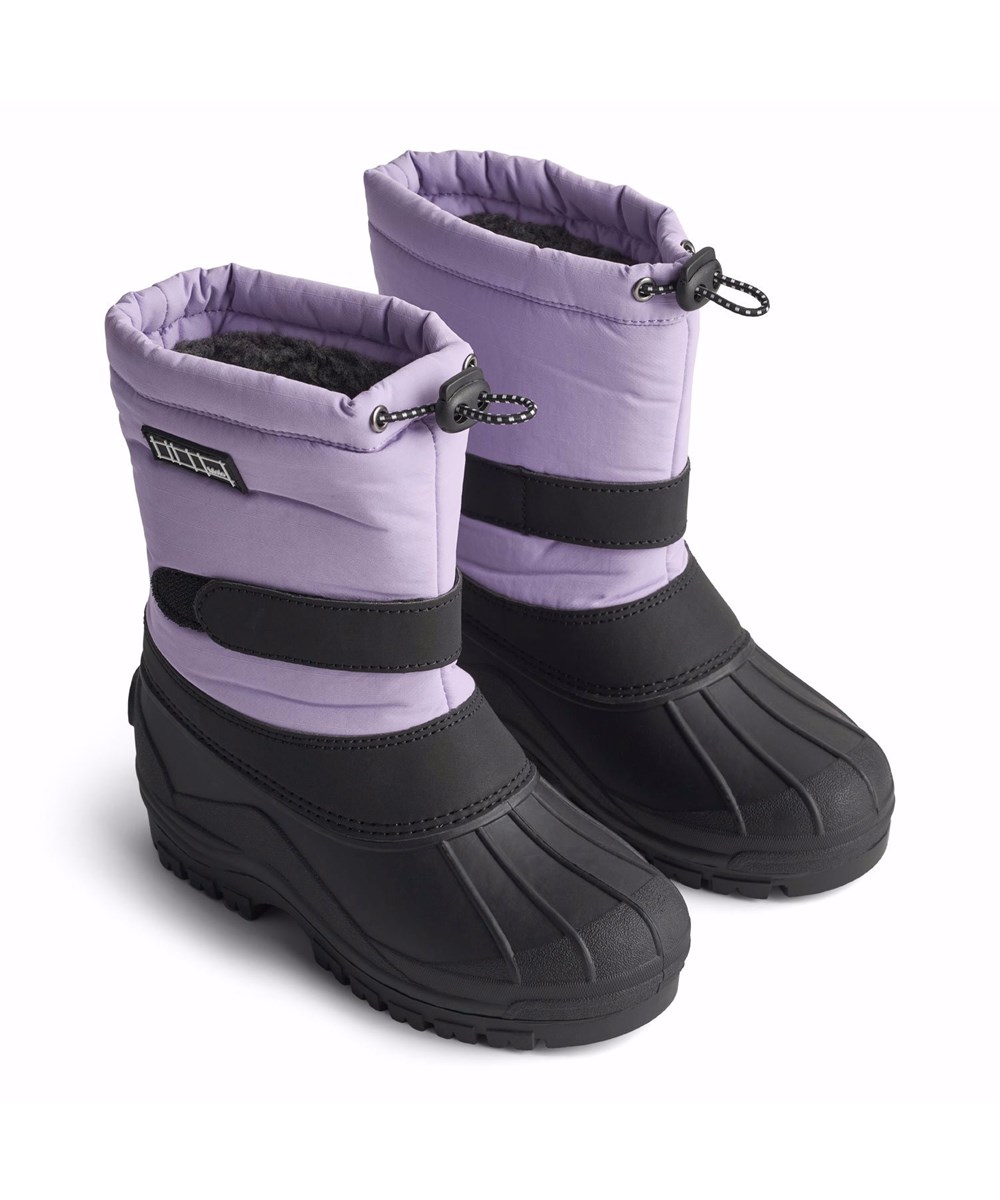 Driven - Viola - Praktische winterlaarzen voor kinderen in lichtpaars met een stevige en antislip zwarte zool.