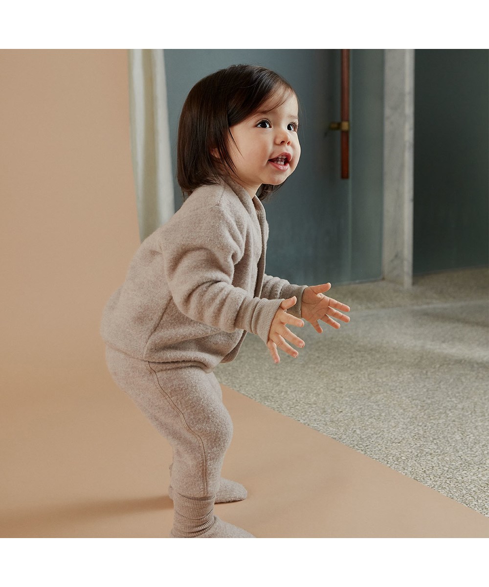 Umut - Moon Sand - Beige wollen babyslofjes