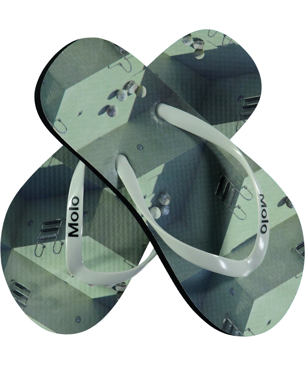 Zeppo - Graphic Pools - Strandslippers met een digitale zwembadprint