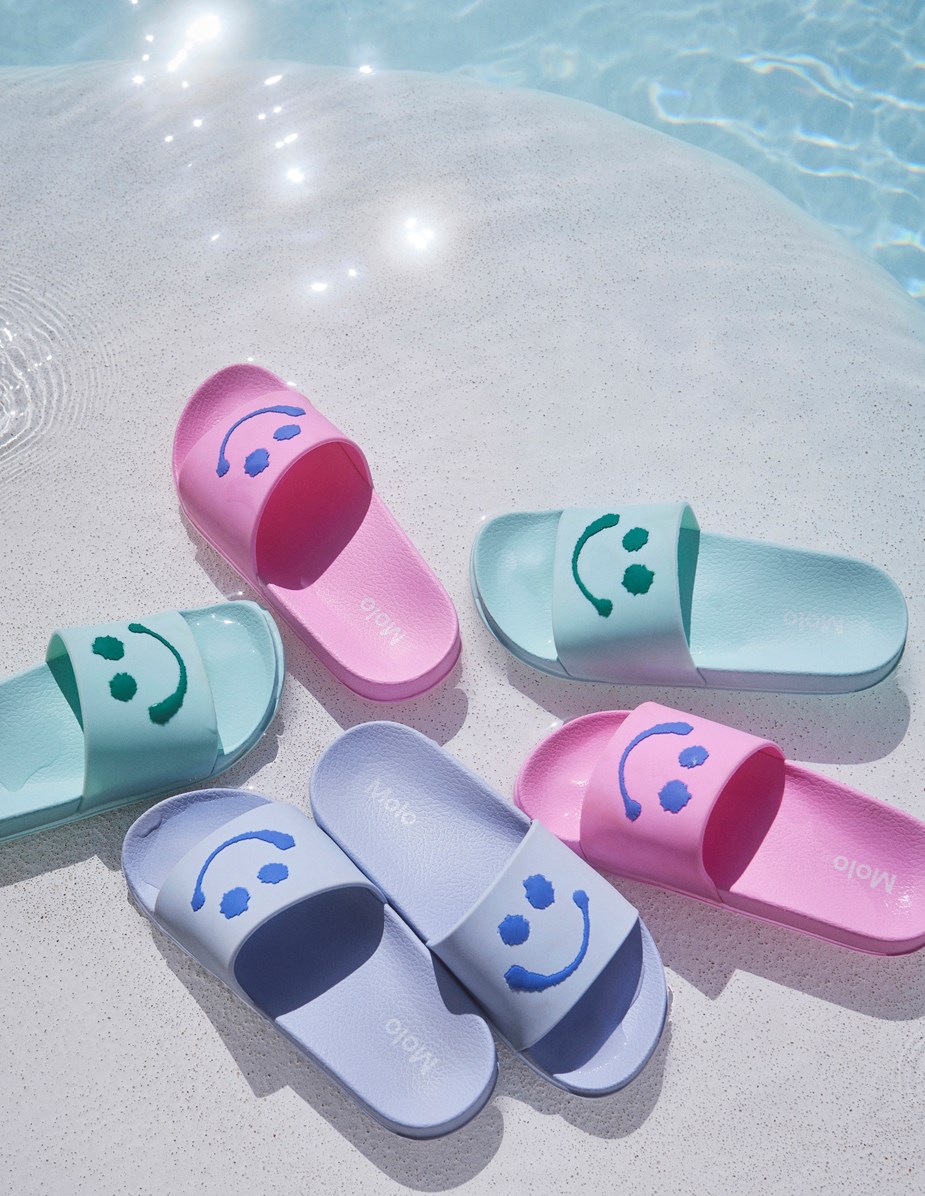 Zhappy - Meadow Smile - Groene badslippers met groene emoji 