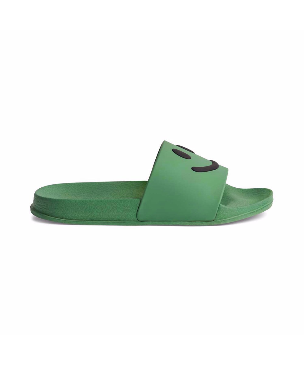 Zhappy - Garden Green - Groene badslippers voor kinderen met brede voetband en voorgevormd voetbed.