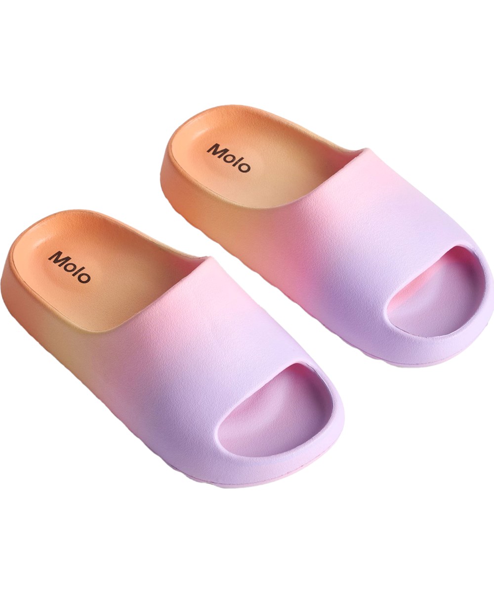 Zion - Summer Fade - Waterafstotende badslippers in paars en oranje voor kinderen.