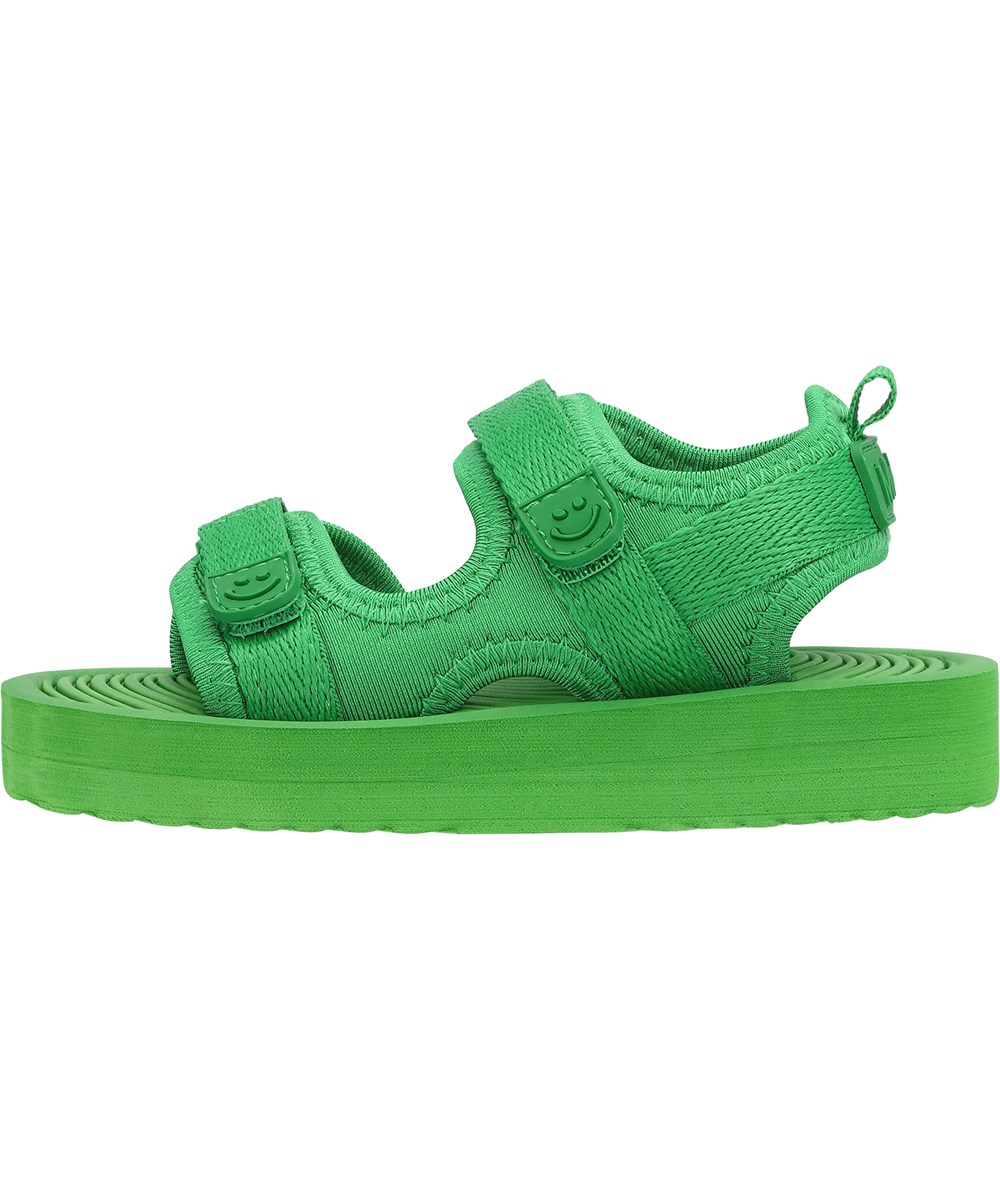 Zola - Bright Green - Groene sandalen met klittenband