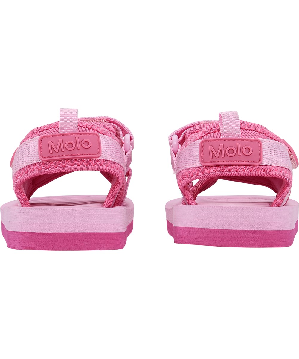 Zola - Hibiscus - Roze en fuchsia roze sandalen met klittenband