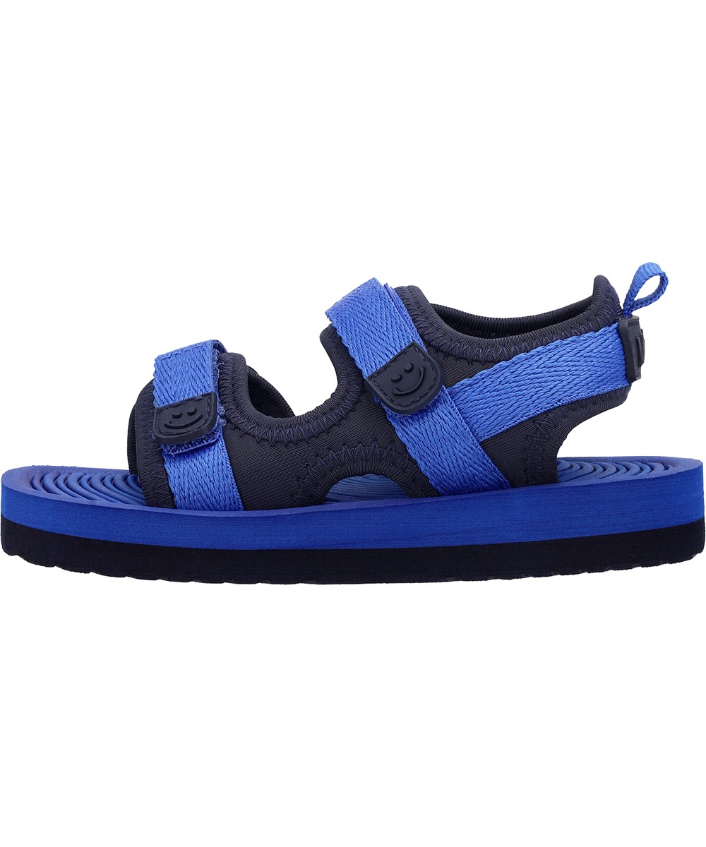 Zola - Universe - Blauwe en zwarte sandalen met klittenband