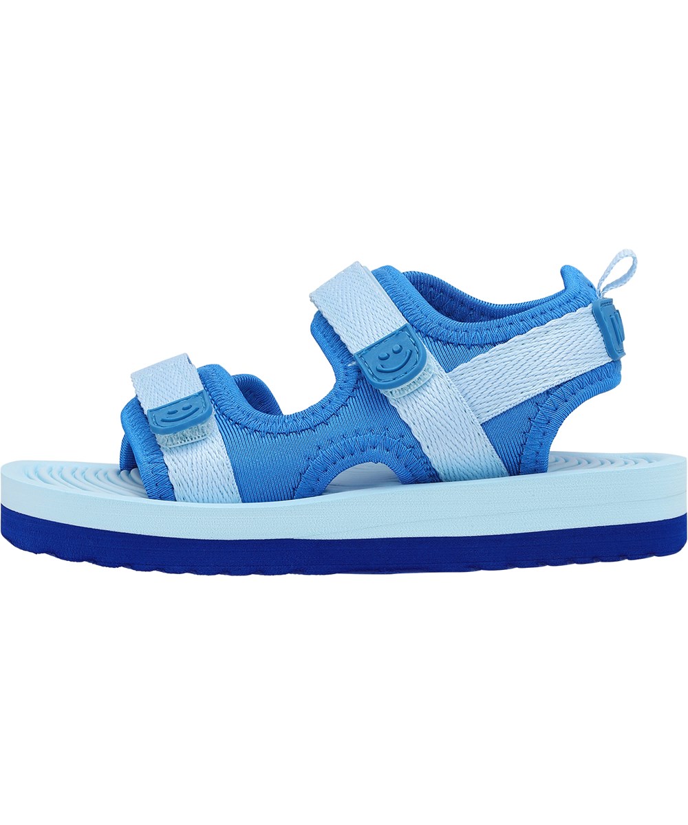 Zola - Vivid Blue - Blauwe en lichtblauwe sandalen met klittenband