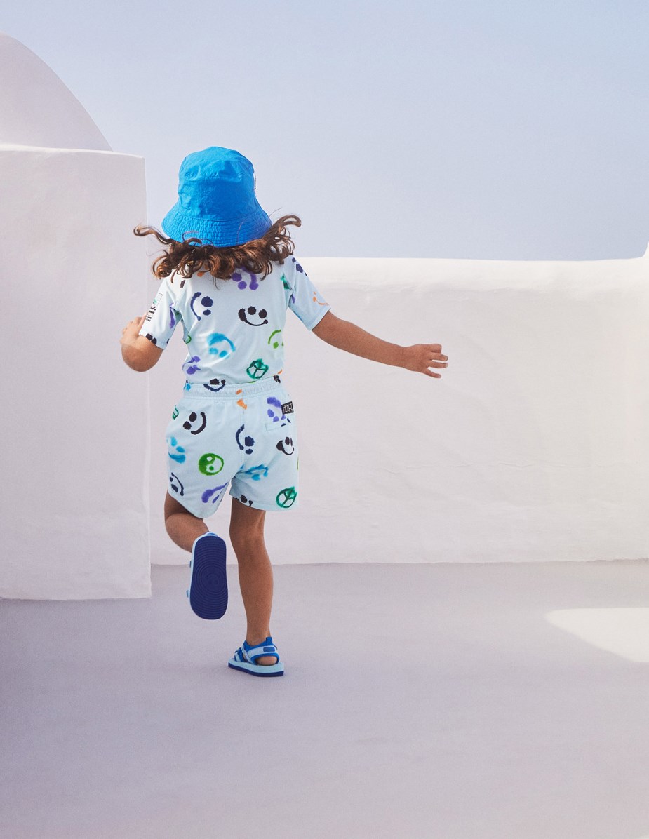 Zola - Vivid Blue - Blauwe en lichtblauwe sandalen met klittenband