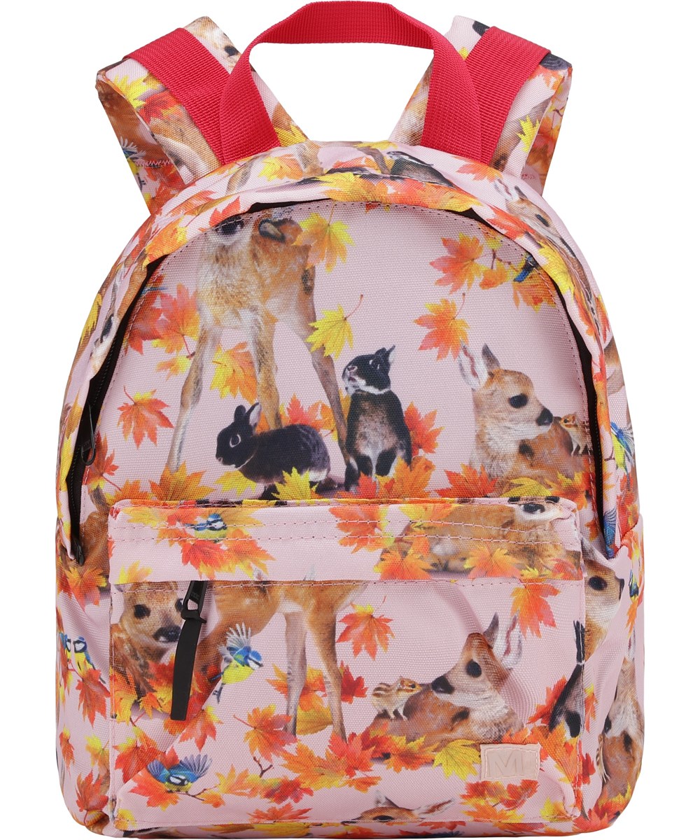 Backpack - Autumn Fawns - Roze gerecyclede rugzak met dierenprint