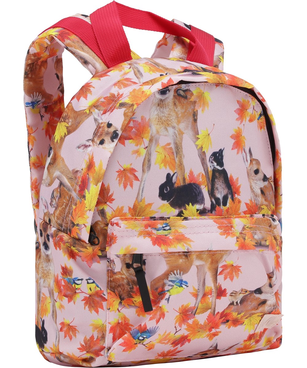Backpack - Autumn Fawns - Roze gerecyclede rugzak met dierenprint