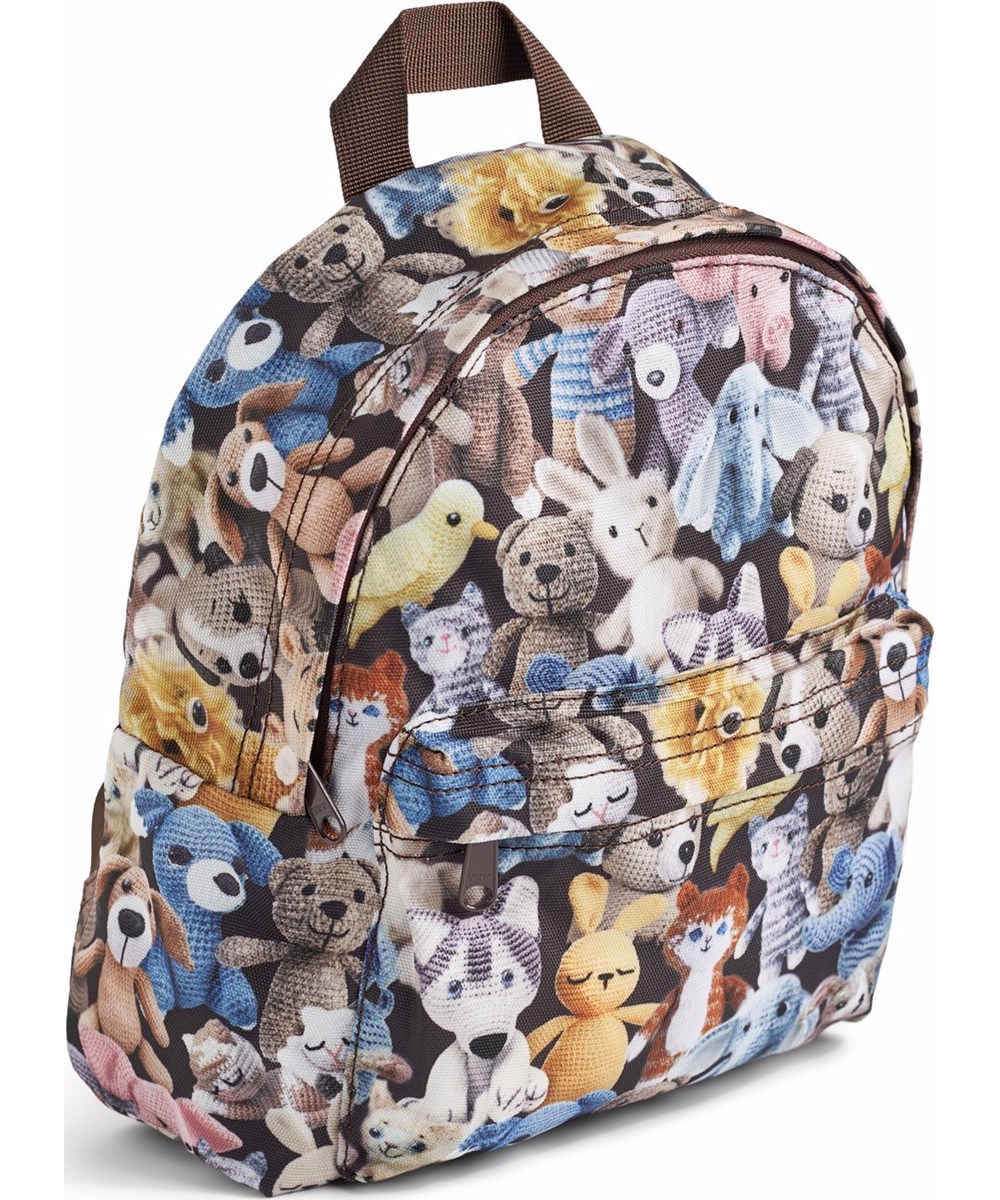 Backpack - Cute Crochet - Bruine rugzak voor kinderen van 3-6 jaar met schattige gehaakte teddyberen.