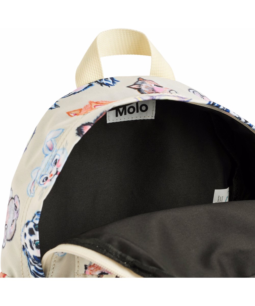 Backpack - Itty Bitty - Rugzak voor kinderen van 3-6 jaar in gebroken wit met schattige getekende dieren.