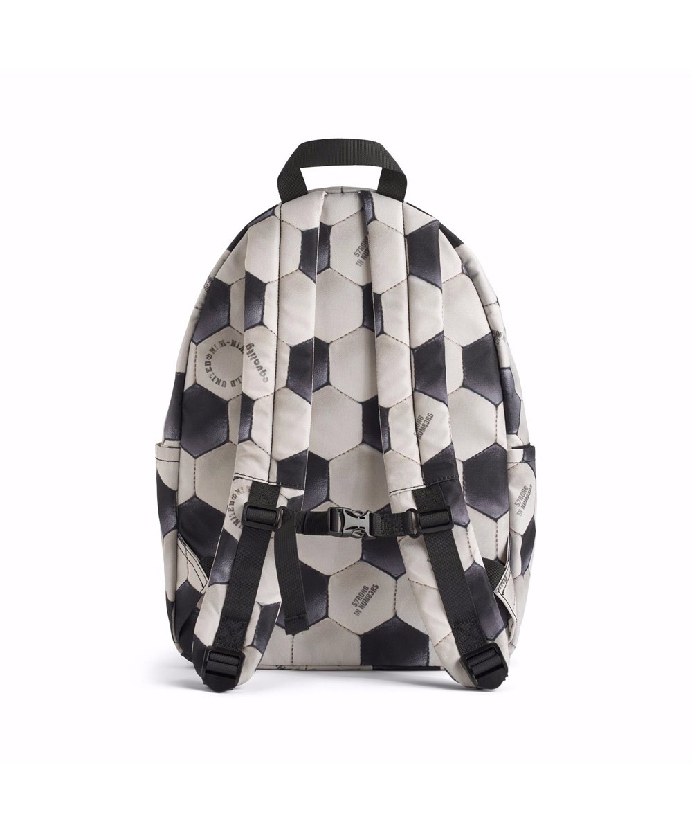 Backpack Mio - Football Noise - Zwart witte schoolrugzak met voetbalprint