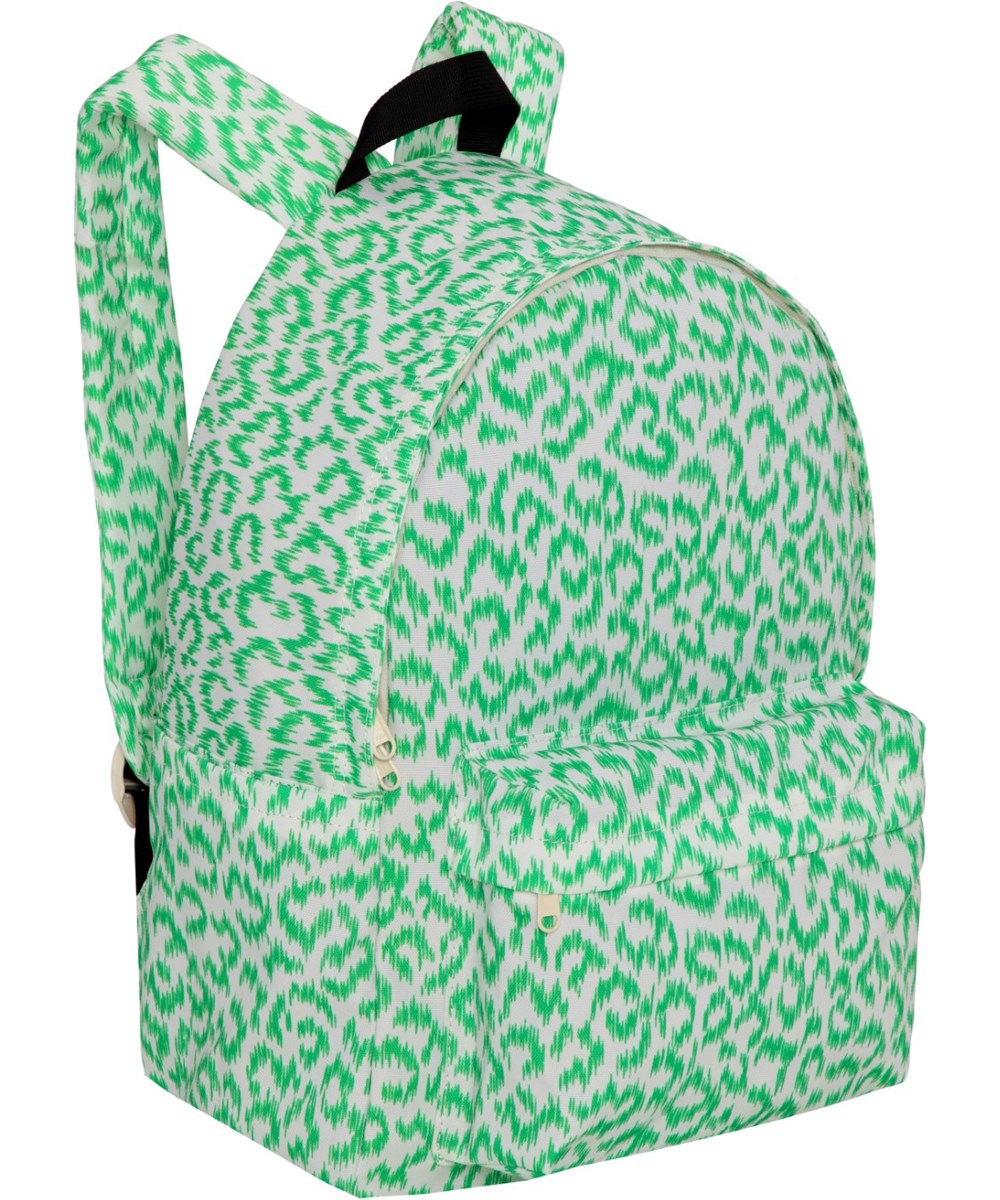 Backpack Mio - Green Leo - Rugzak met een goene luipaardprint.