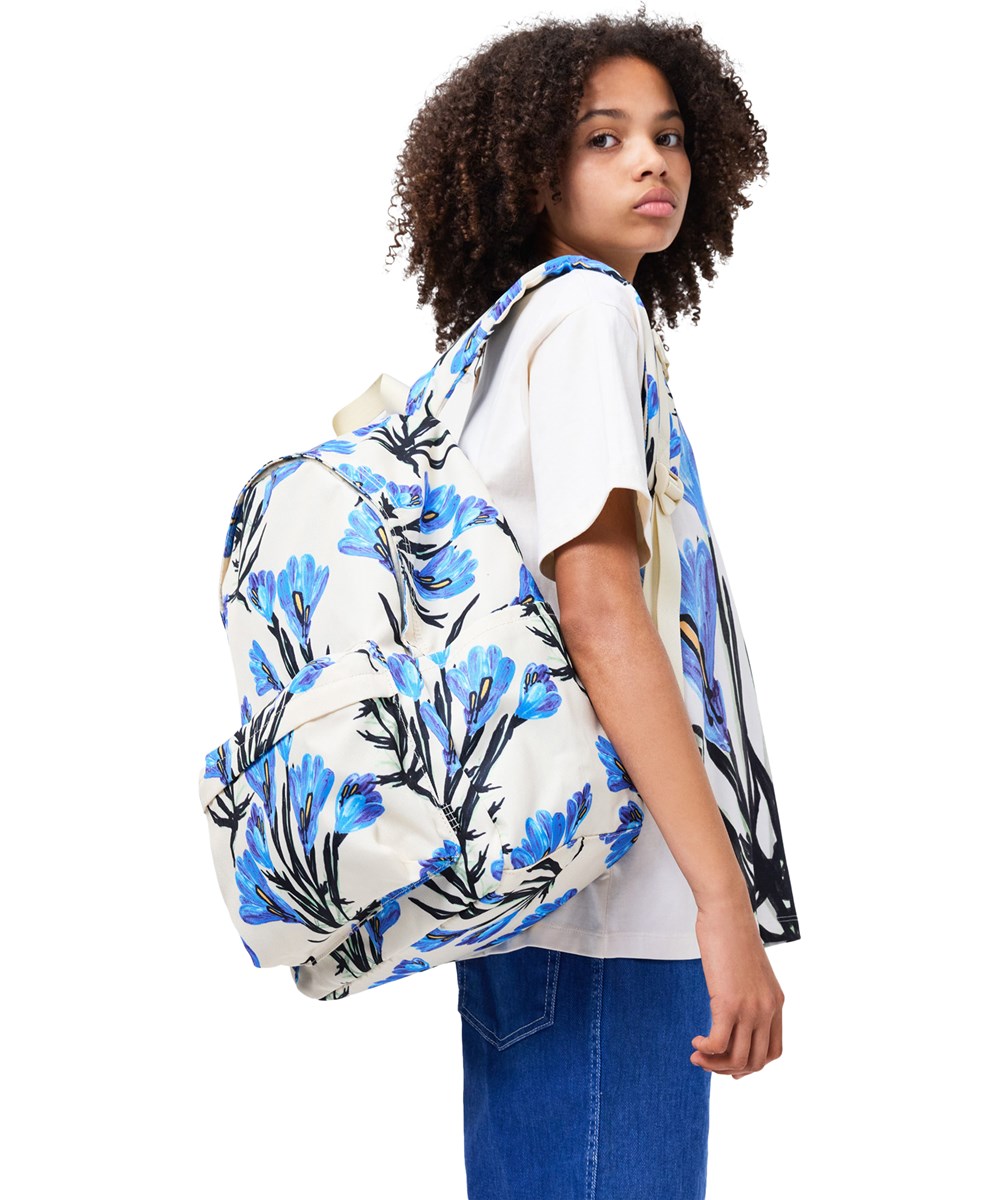Backpack Mio - Painted Crocus - Crèmekleurige rugzak voor kinderen met een bloemenprint