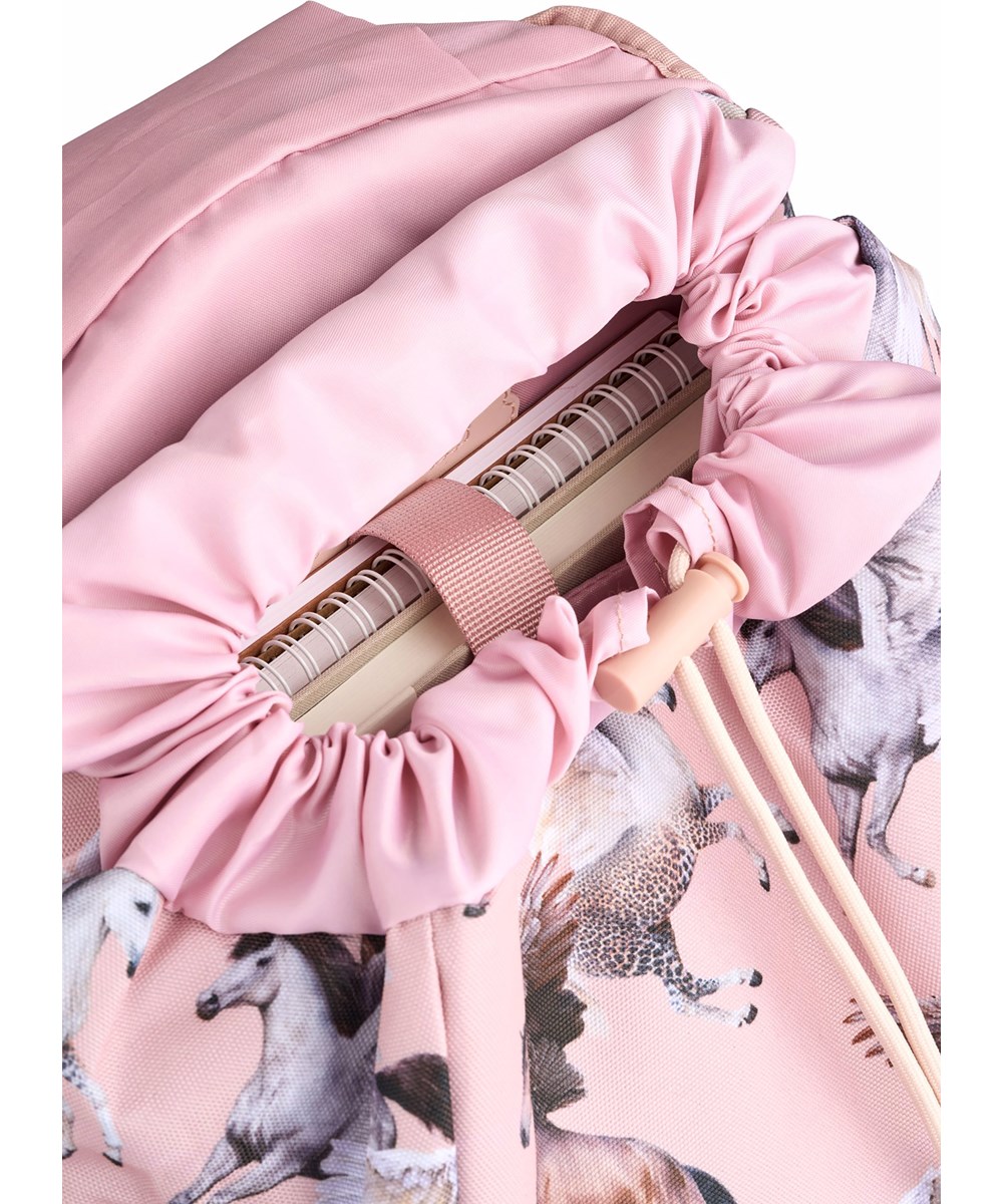 Backpack School - Pegasus - Roze schooltas met print van vliegende pegasussen in duurzaam polyester met waterafstotend oppervlak