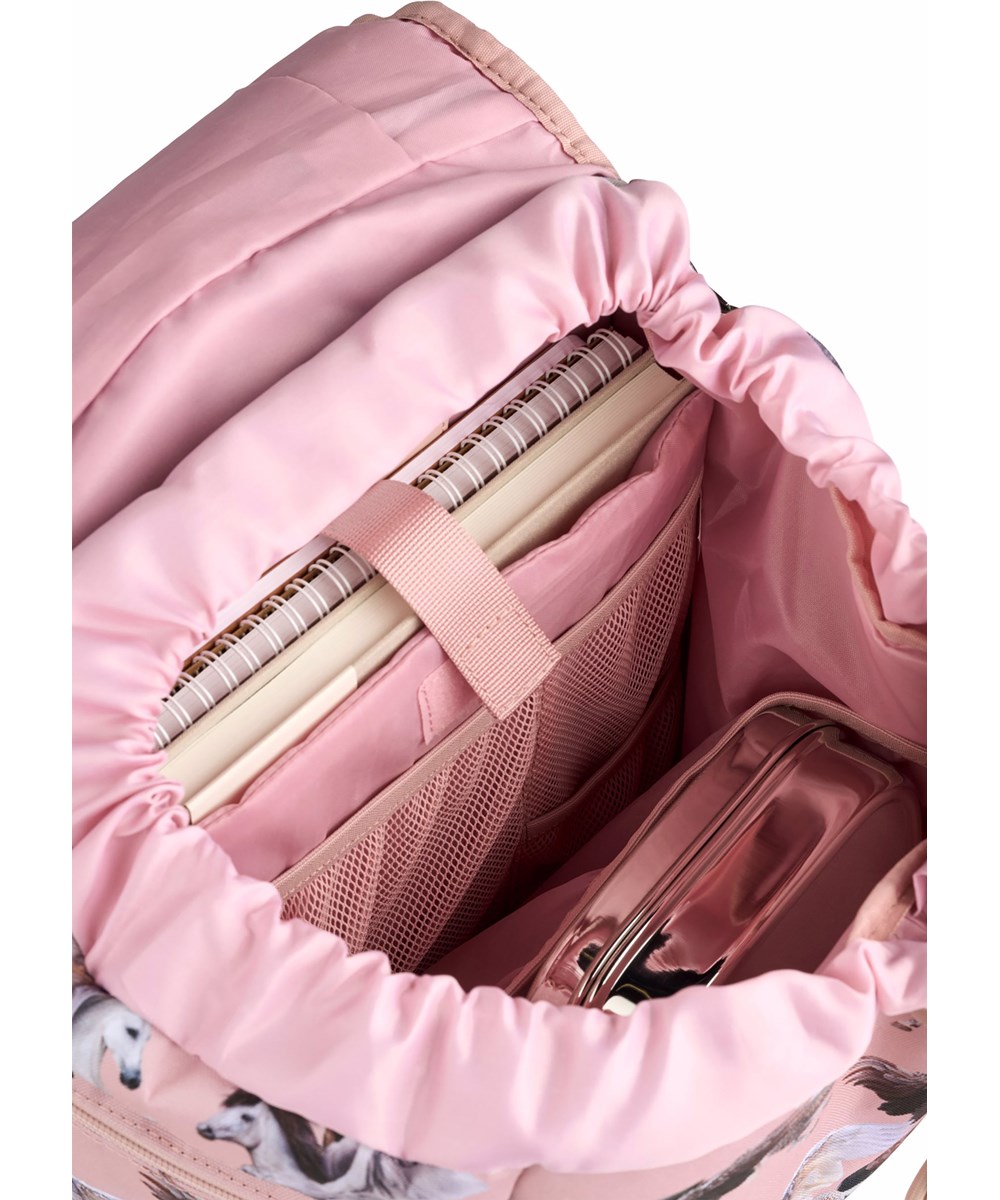 Backpack School - Pegasus - Roze schooltas met print van vliegende pegasussen in duurzaam polyester met waterafstotend oppervlak
