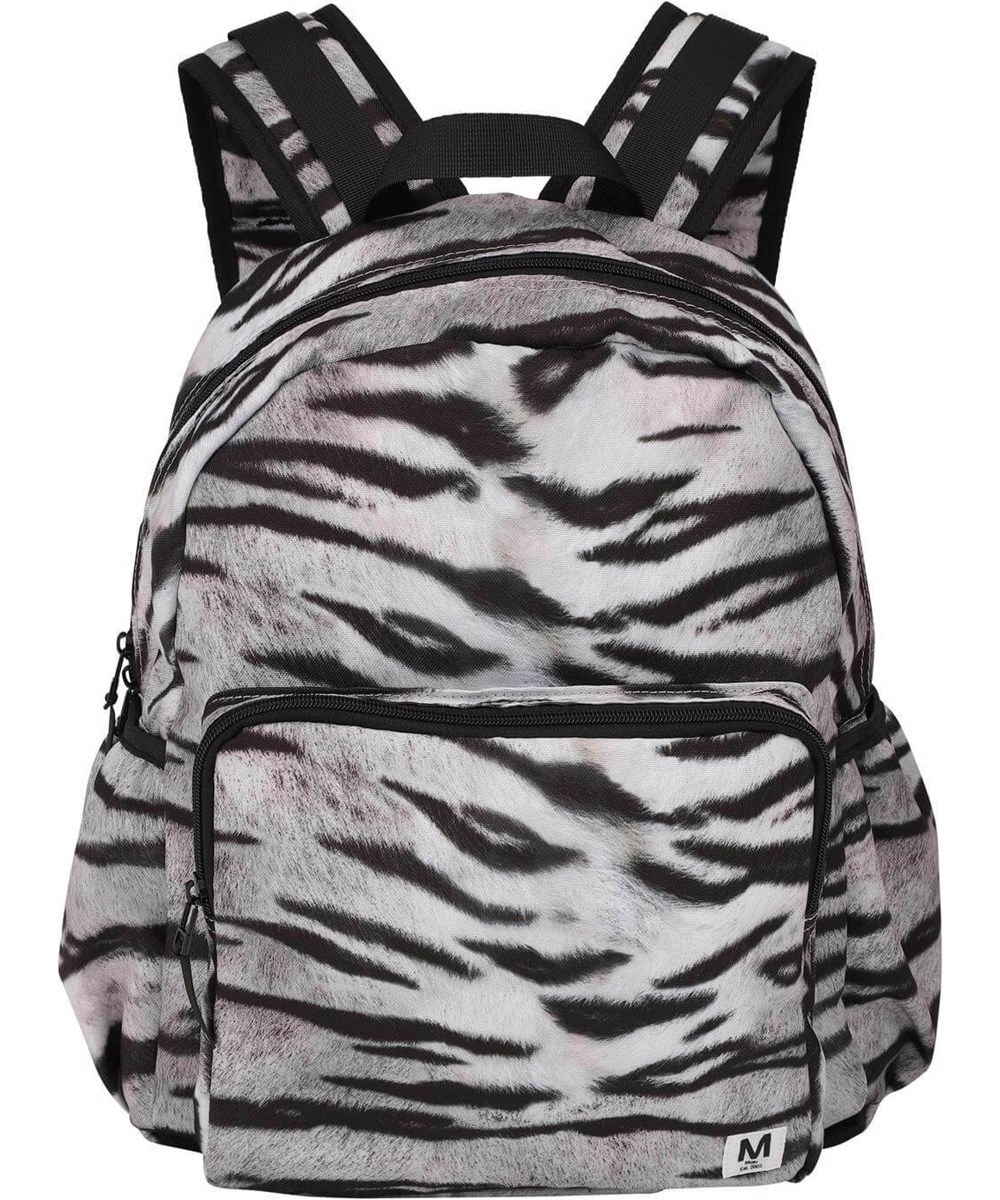 Big Backpack - White Tiger - Gerecyclede rugzak met zwart witte tijgerprint 