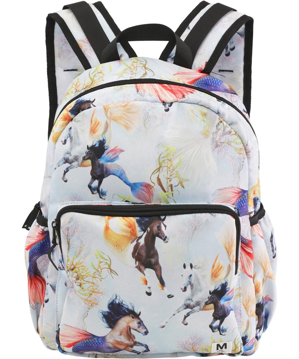 Big backpack - Horses Of The Sea - Gerecyclede rugzak met zeepaardenprint