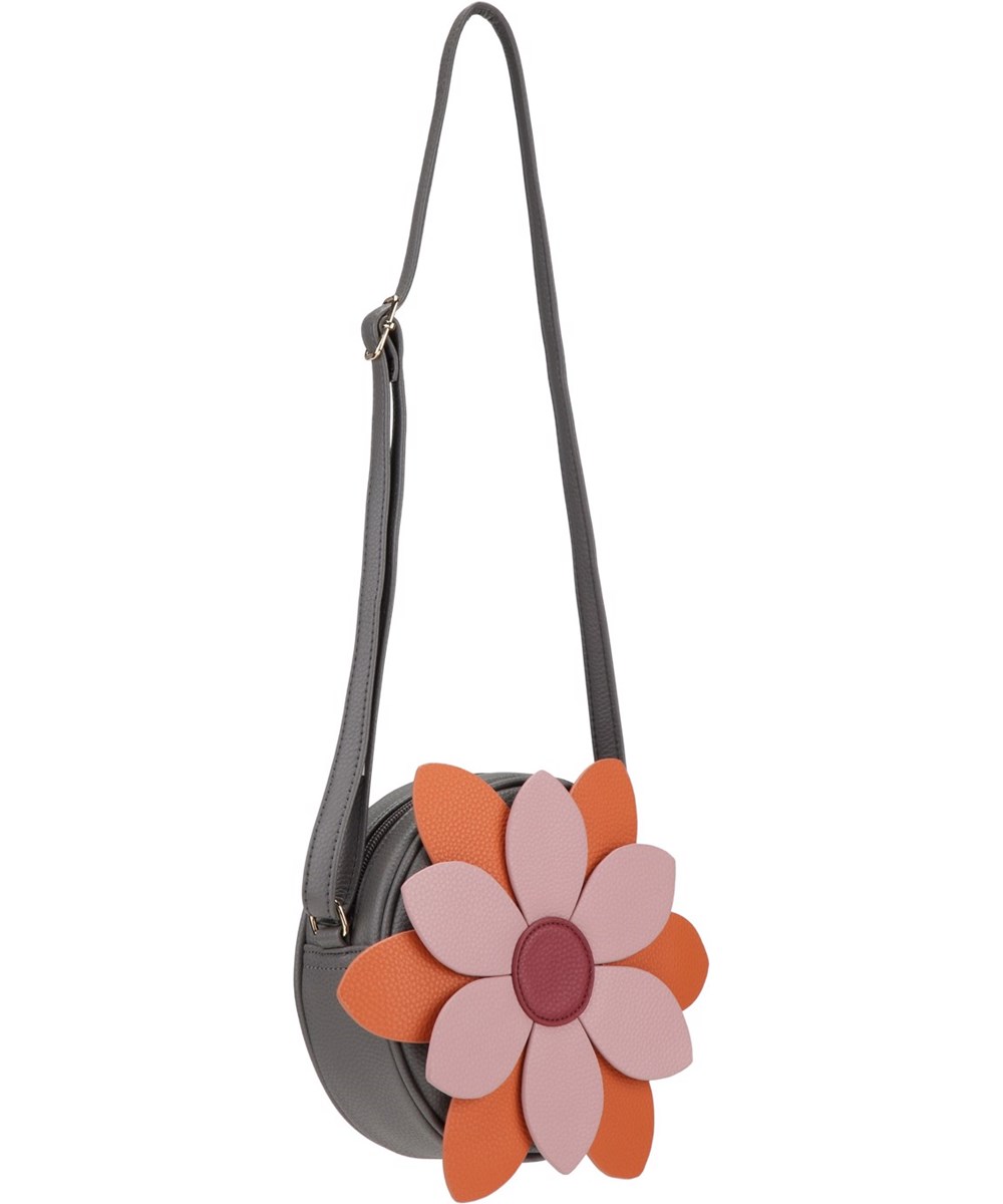Bloom Bag - Space Grey - Grijze handtas met bloemenmotief