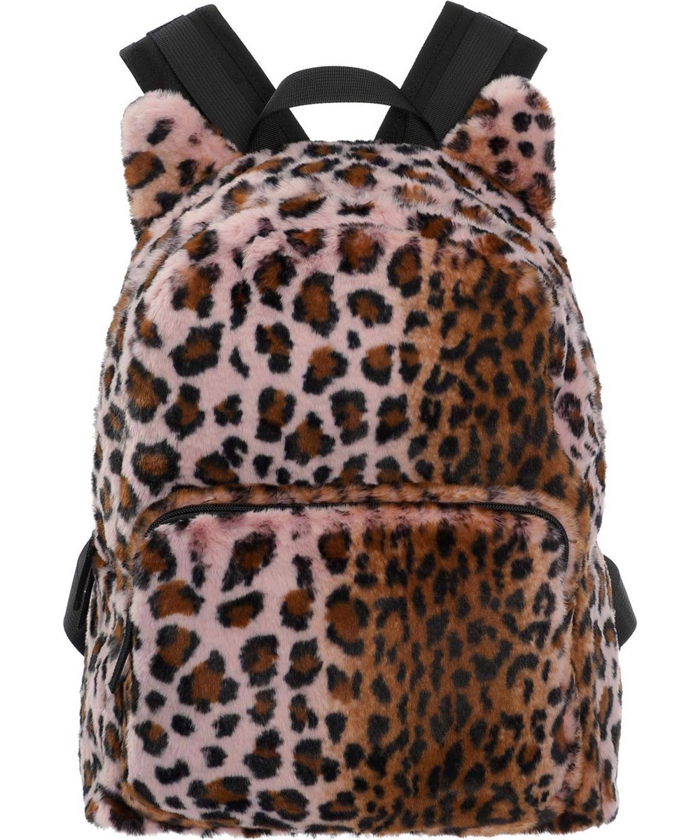 Furry Backpack - Pink Leopard - 