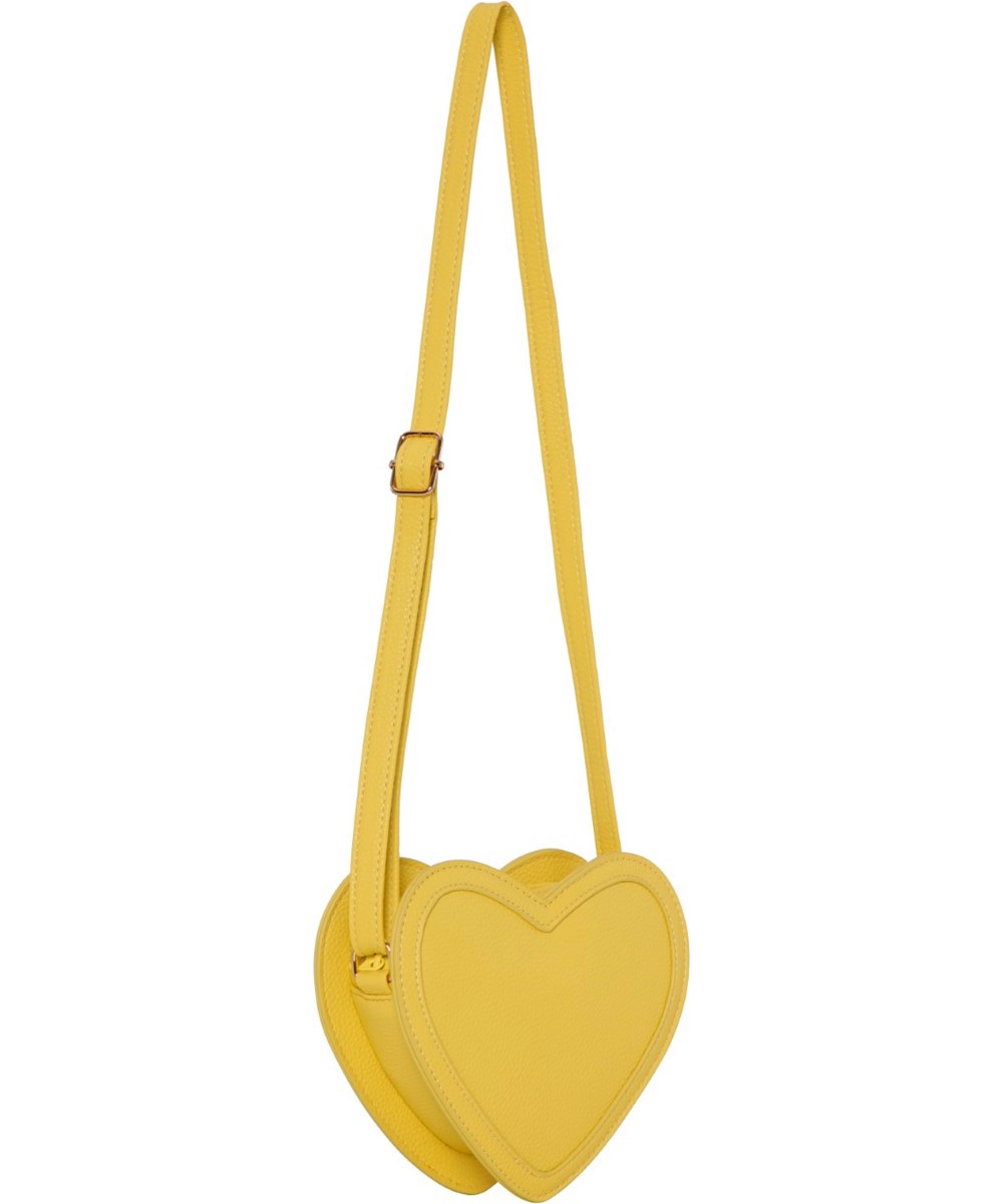 Heart Bag - Pale Sun - Gele hartvormige tas in imitatieleer met verstelbare schouderband met rits