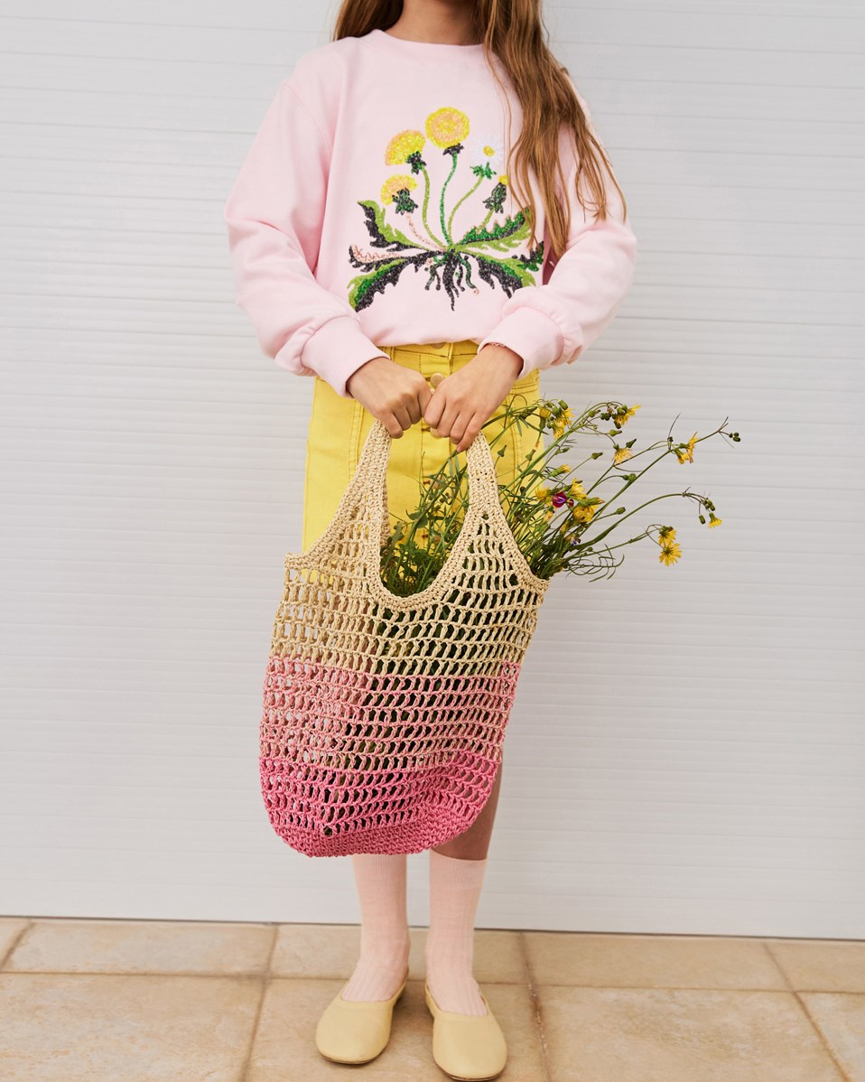 Vega Bag - Pink Lemonade - Gehaakte kindertas in roze en beige