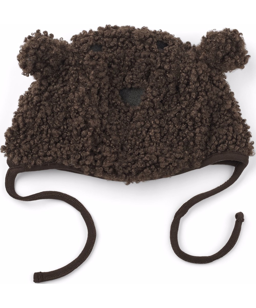 Kandis - Dark Cocoa - Brown bonnet with cute teddy bear ears for the little ones.